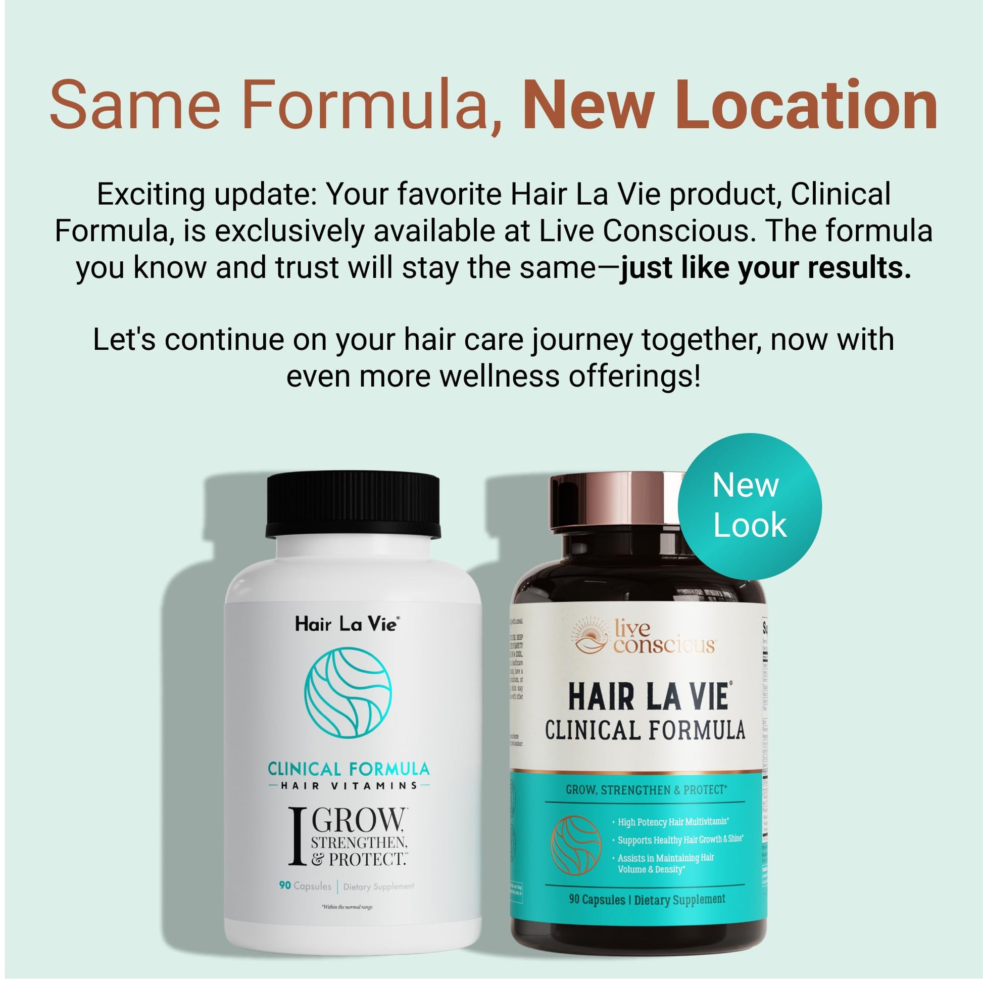 Hair La Vie Clinical Formula supplement facts and ingredients label close up