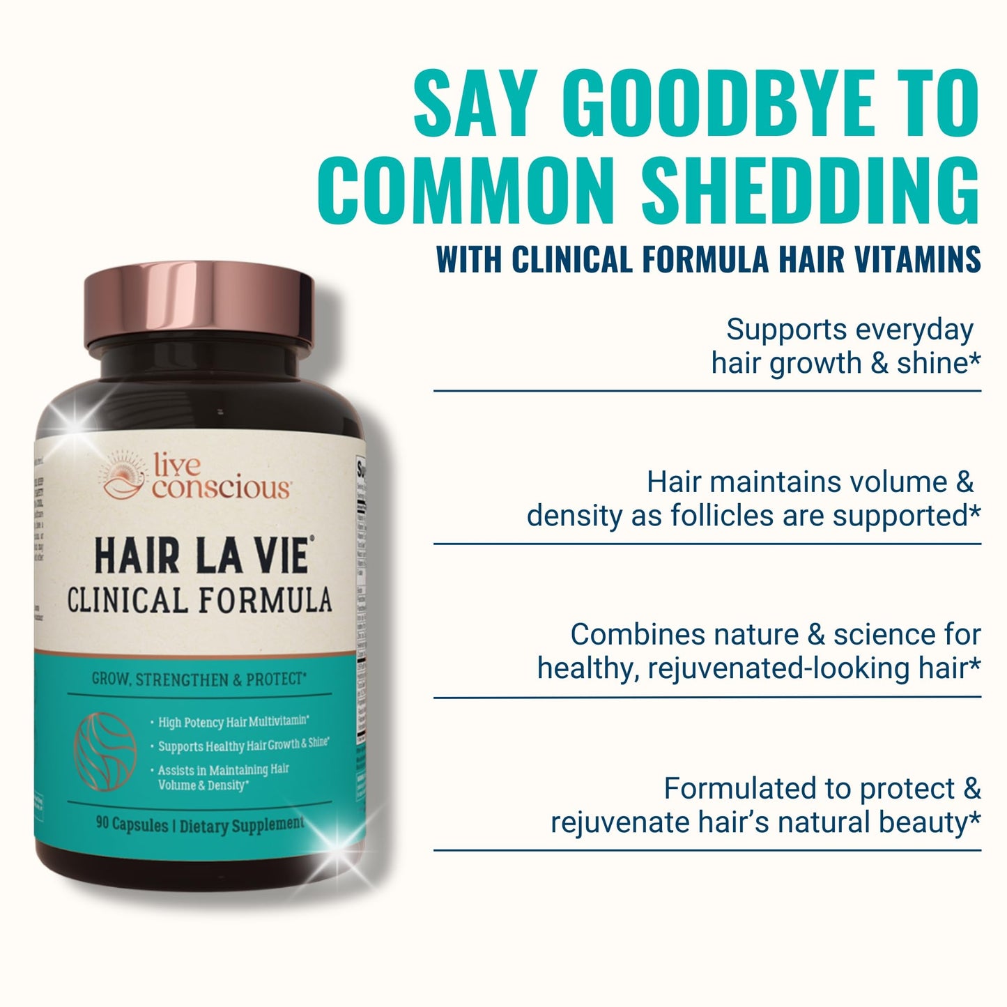 Hair La Vie clinical strength hair nutrition capsules packaging side view
