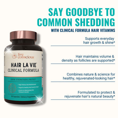 Hair La Vie clinical strength hair nutrition capsules packaging side view
