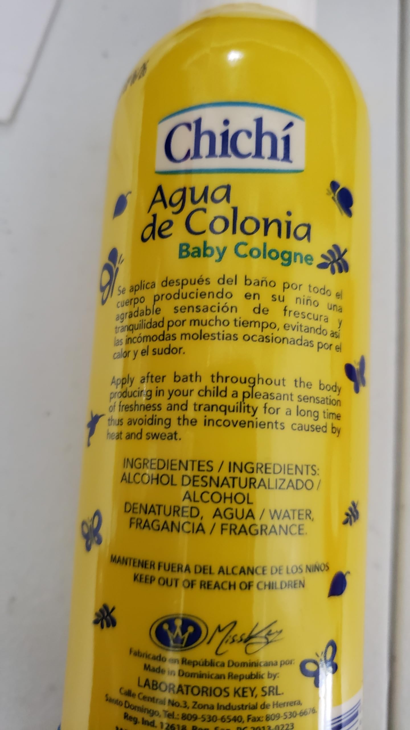 Two bottles of imported Chichi Aqua de Colonia baby perfume for long lasting infant freshness.