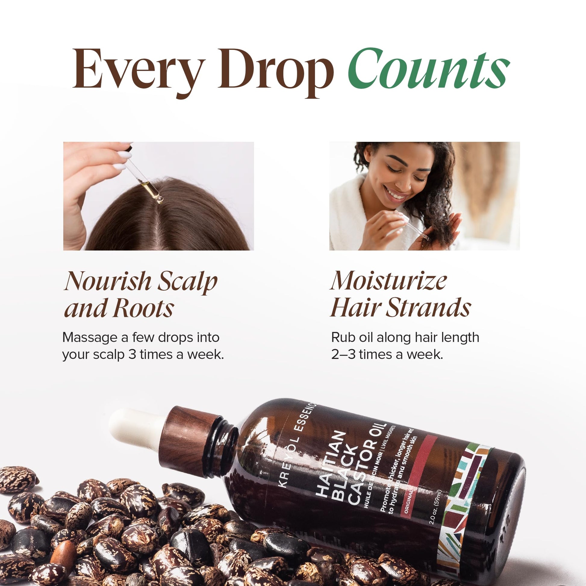 Natural hair growth oil for thicker eyebrows and longer eyelashes