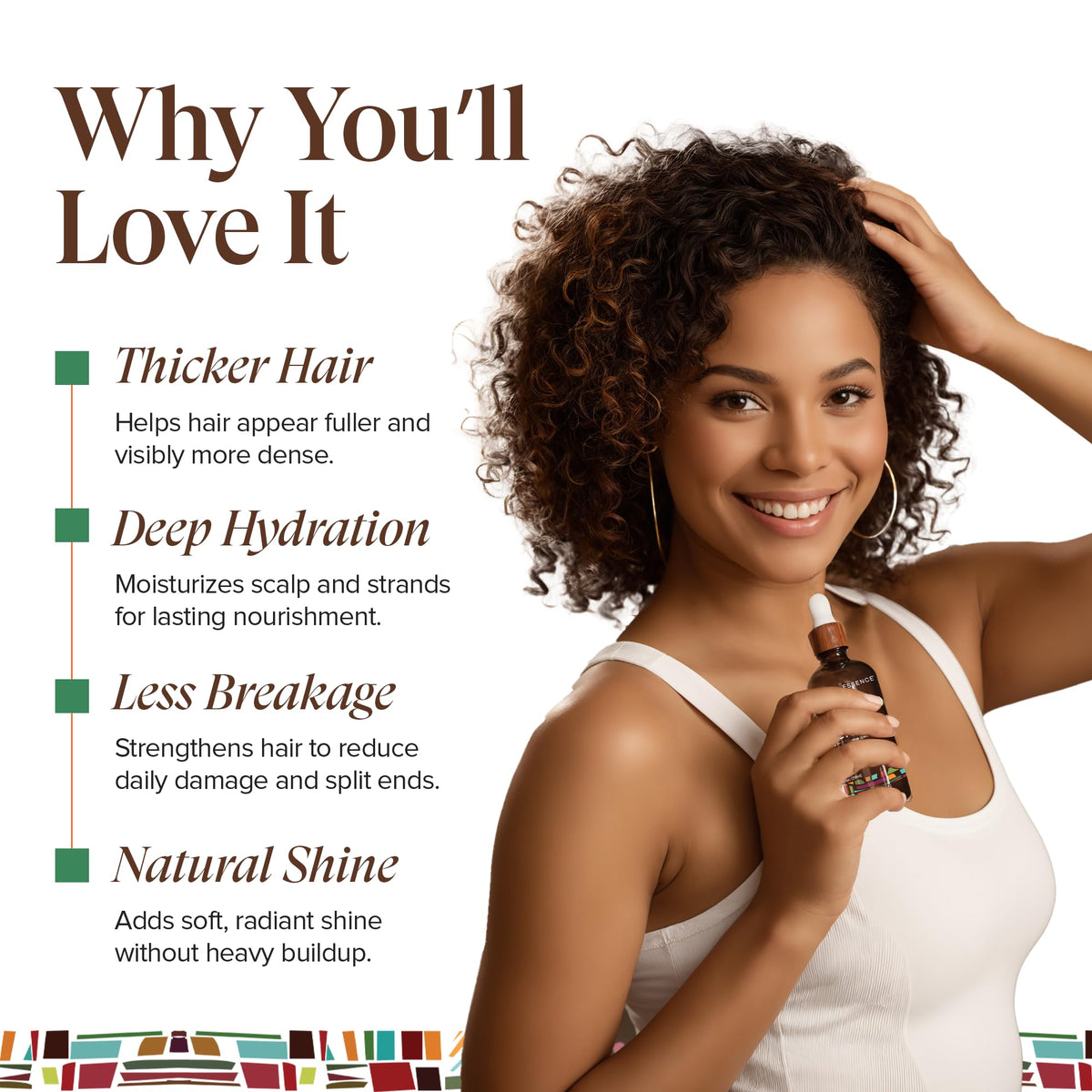 Kreyol Essence hair and skin oil application demonstration