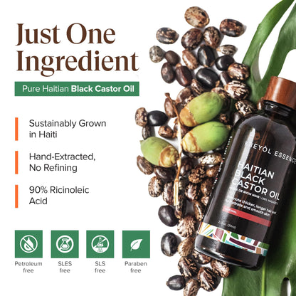 Premium glass bottle packaging showing organic ingredients label