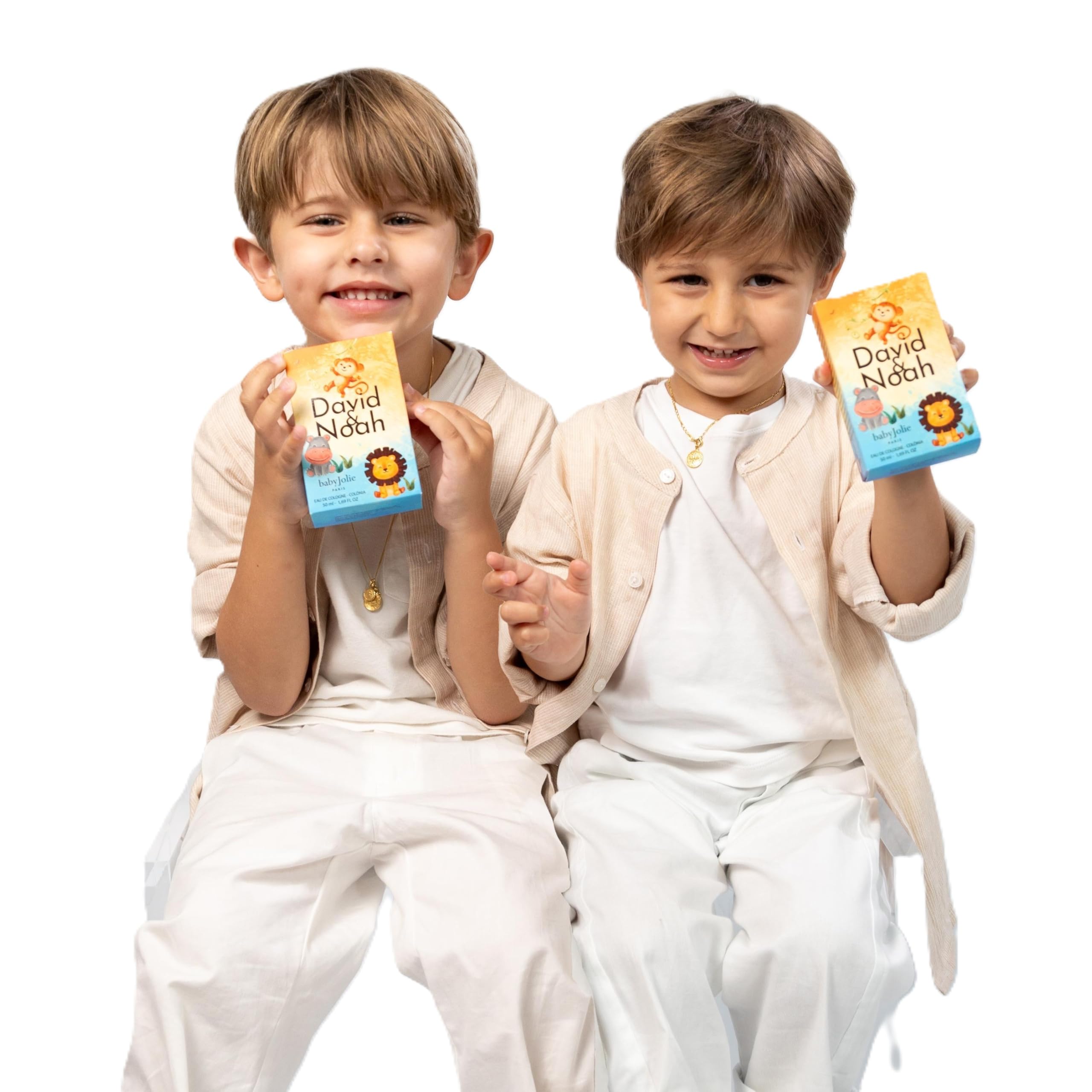 Baby Jolie David and Noah fruity floral children perfume presentation