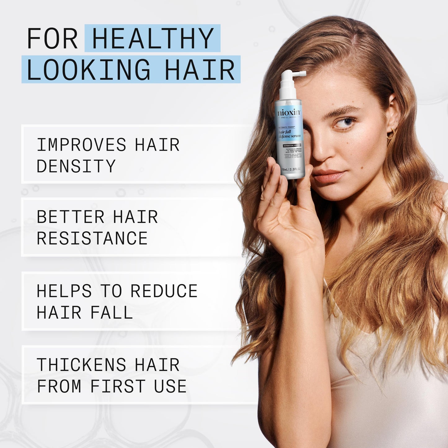 Back label of Nioxin daily hair fall defense showing the directions for use and application steps.