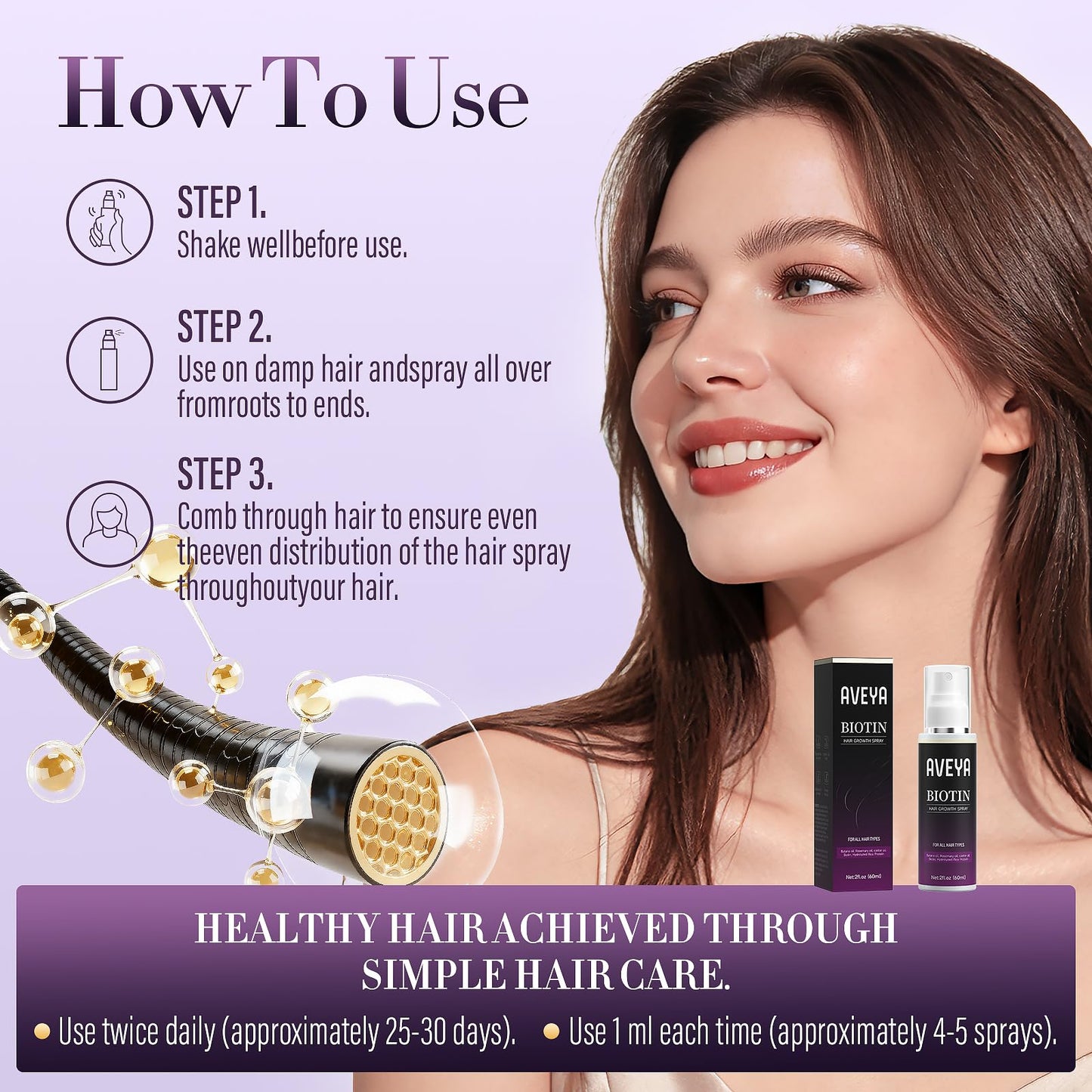 Premium imported AVEYA hair root strengthening spray for men and women