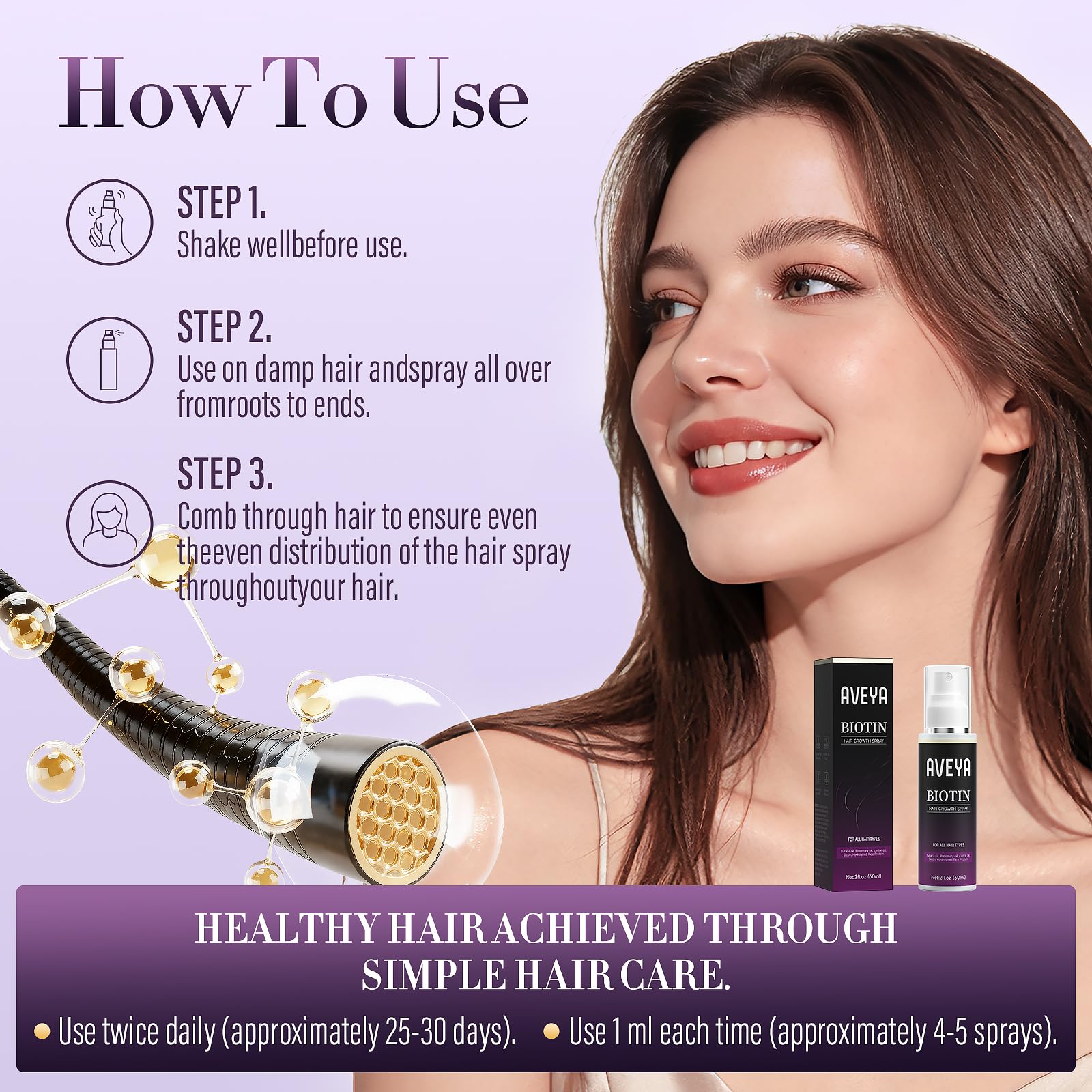 Premium imported AVEYA hair root strengthening spray for men and women