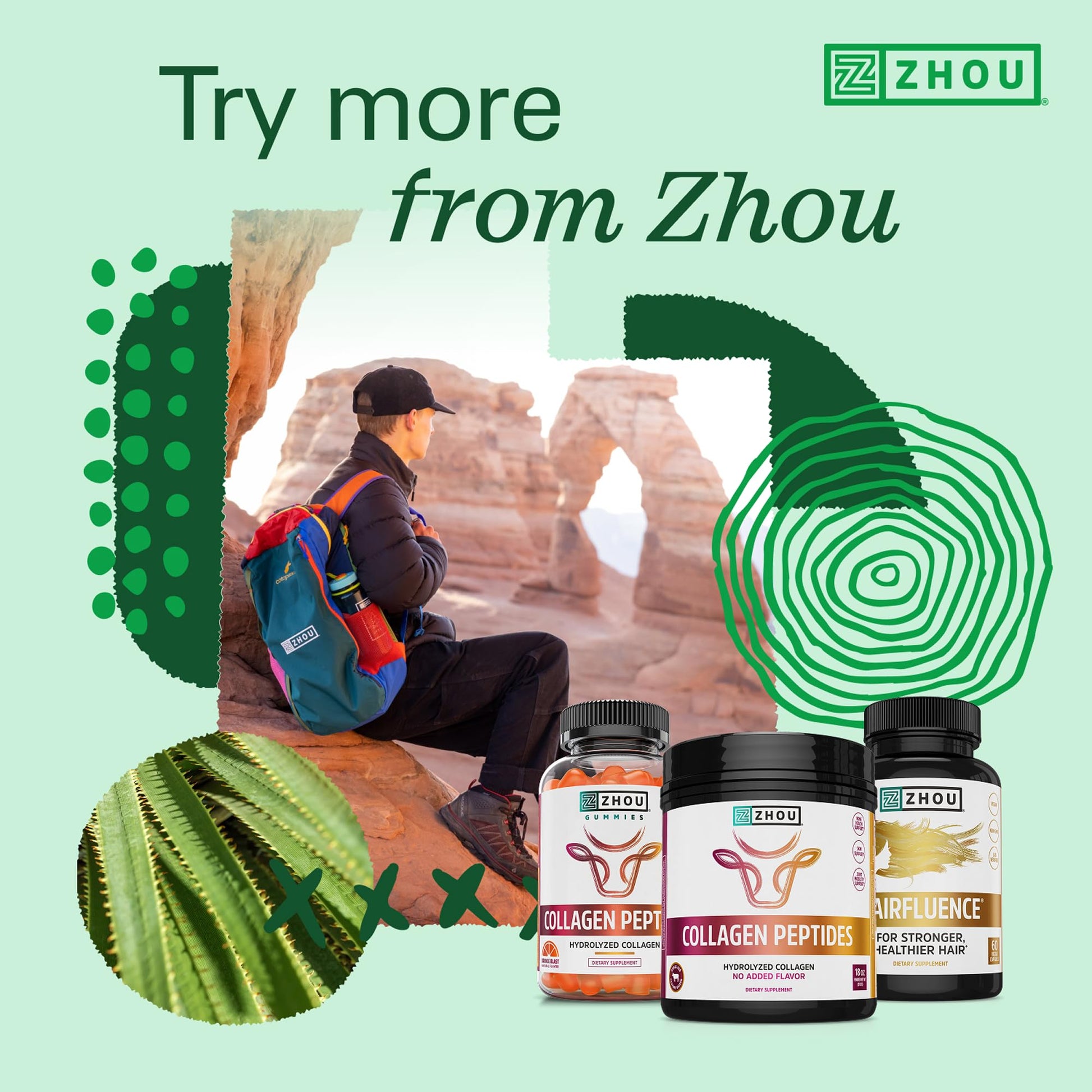 Zhou Nutrition Hairfluence premium formula for stronger hair skin and nails