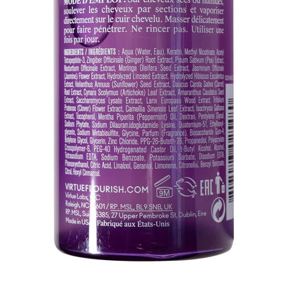 Virtue Flourish drug free hair growth booster spray fine mist nozzle close up