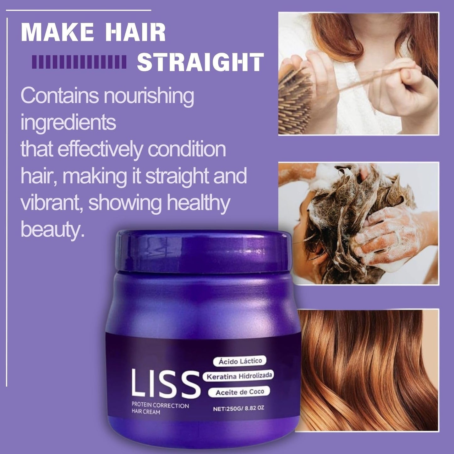 Side view of Liss Alisado formaldehyde free hair cream