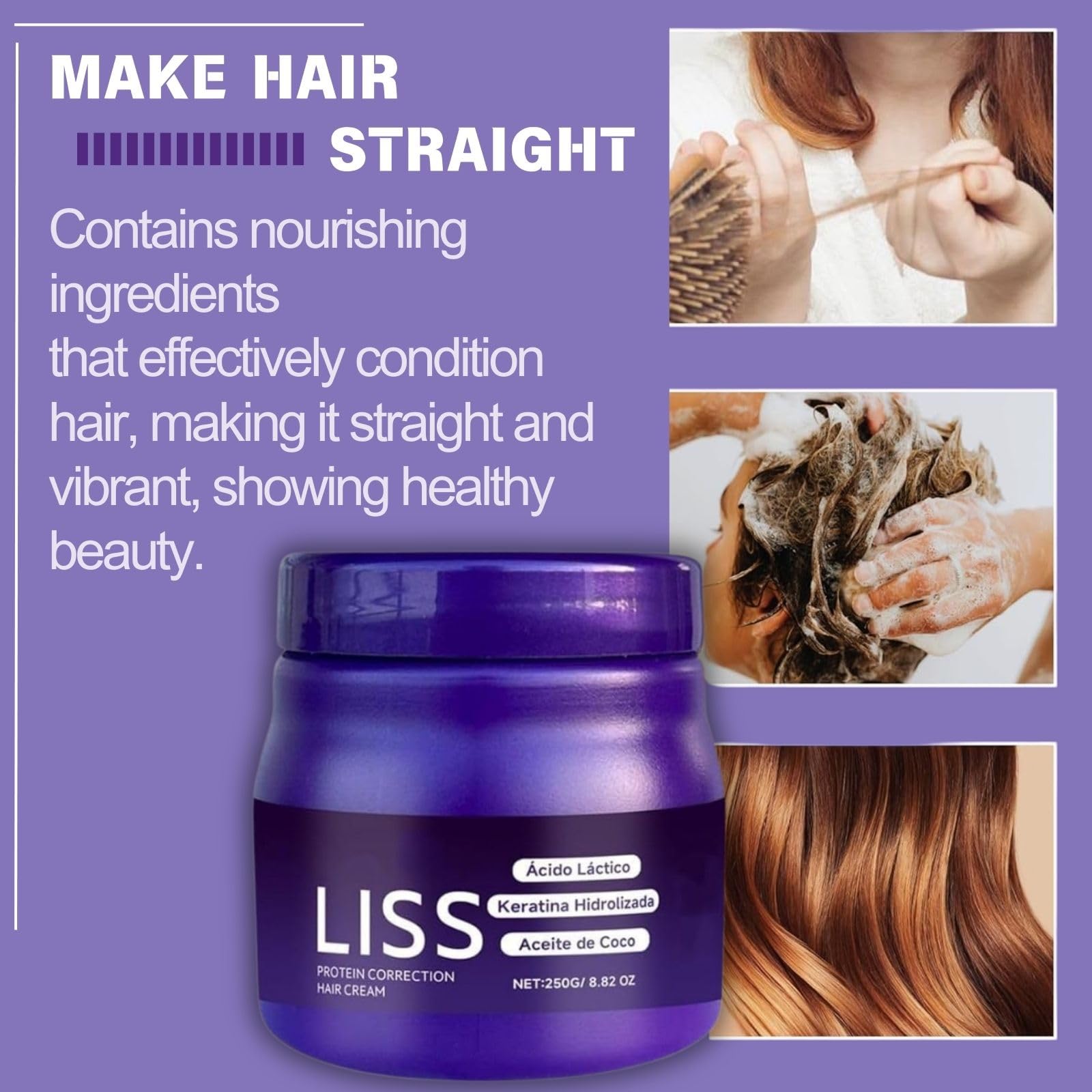 Side view of Liss Alisado formaldehyde free hair cream