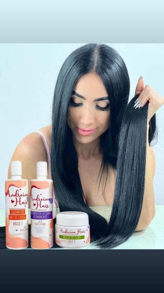 Three step Andreina Hair keratin smoothing system components
