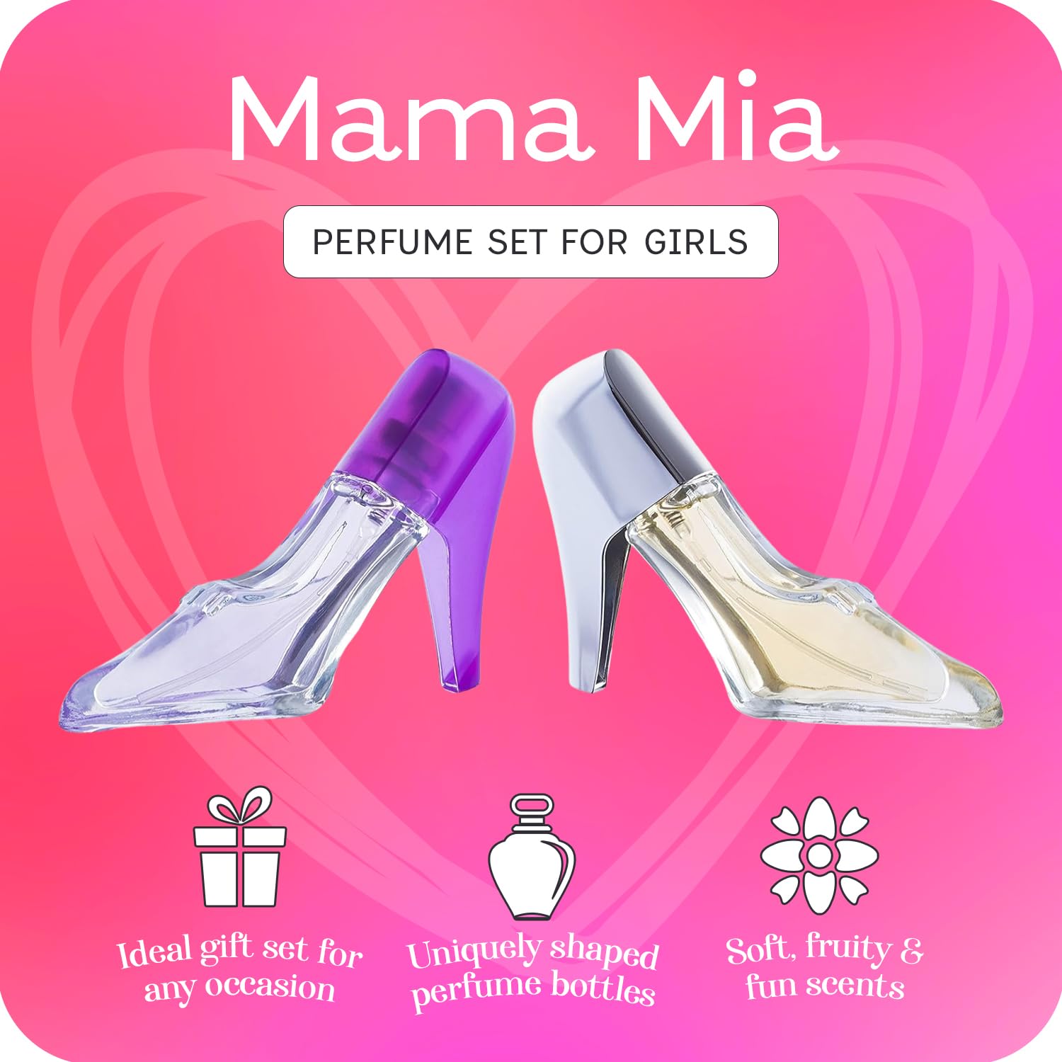 Scented Things high heel shoe perfume bottles displaying the detailed design and spray nozzle mechanism for teen girls