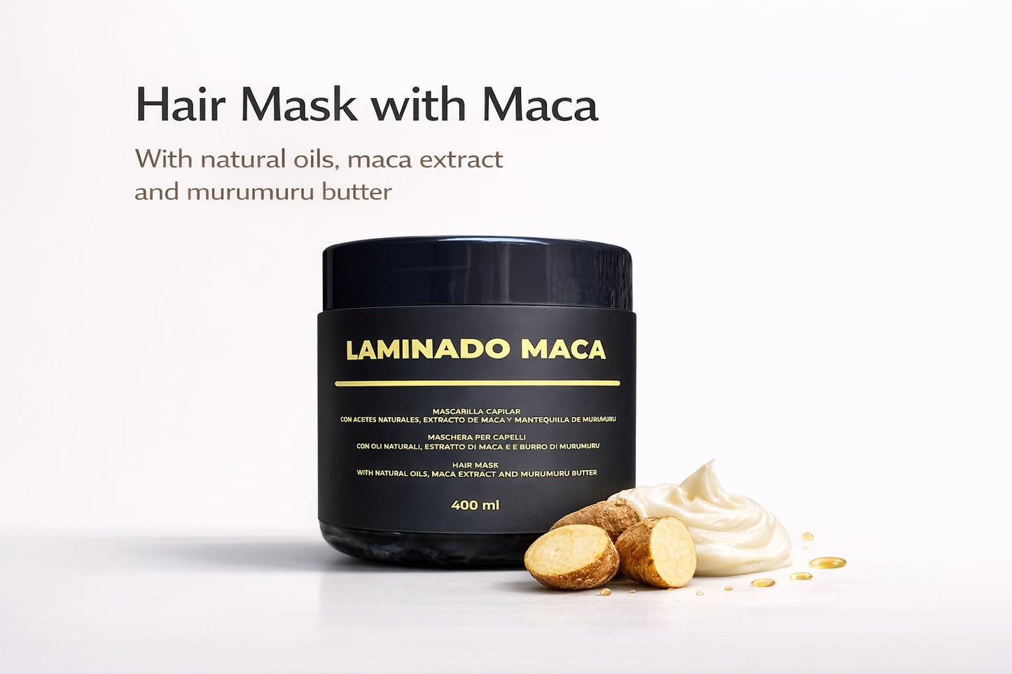 Deep conditioning maca hair repair treatment jar