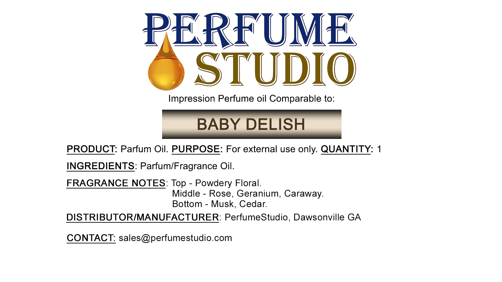 Travel friendly packaging of Perfume Studio alcohol free sweet floral musk fragrance oil.