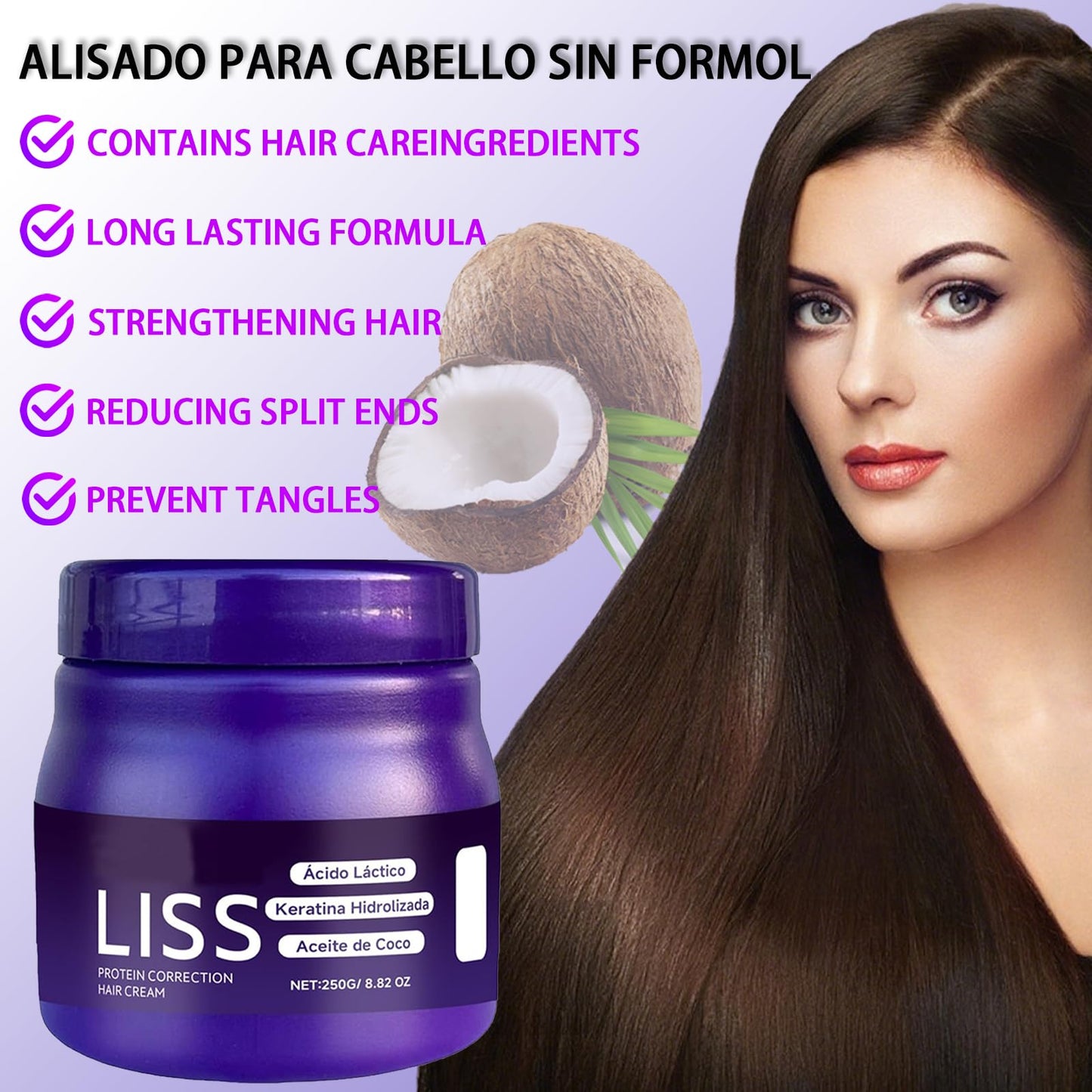 Close up of Lkdsoaf hair smoothing cream packaging details
