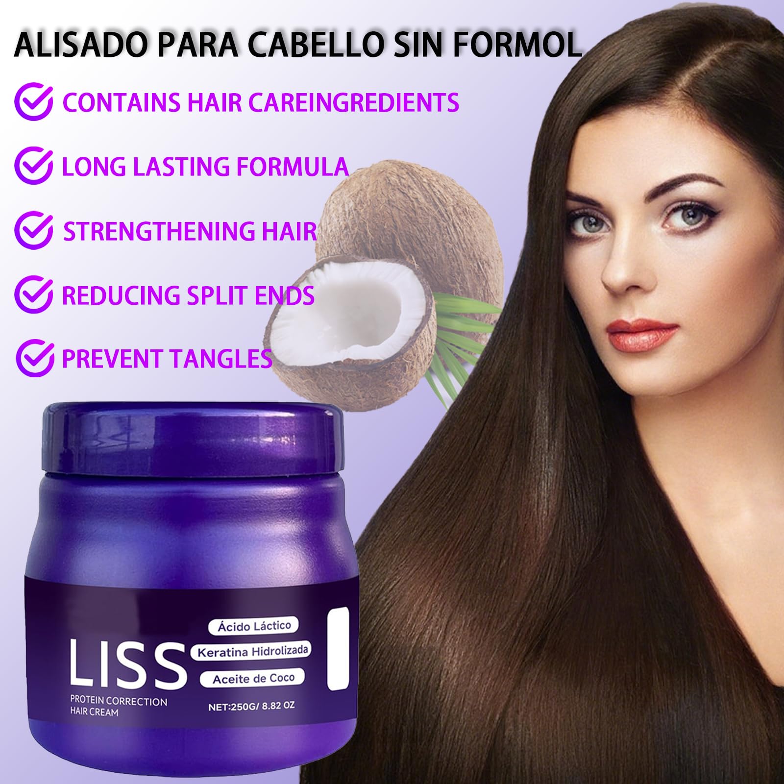 Close up of Lkdsoaf hair smoothing cream packaging details