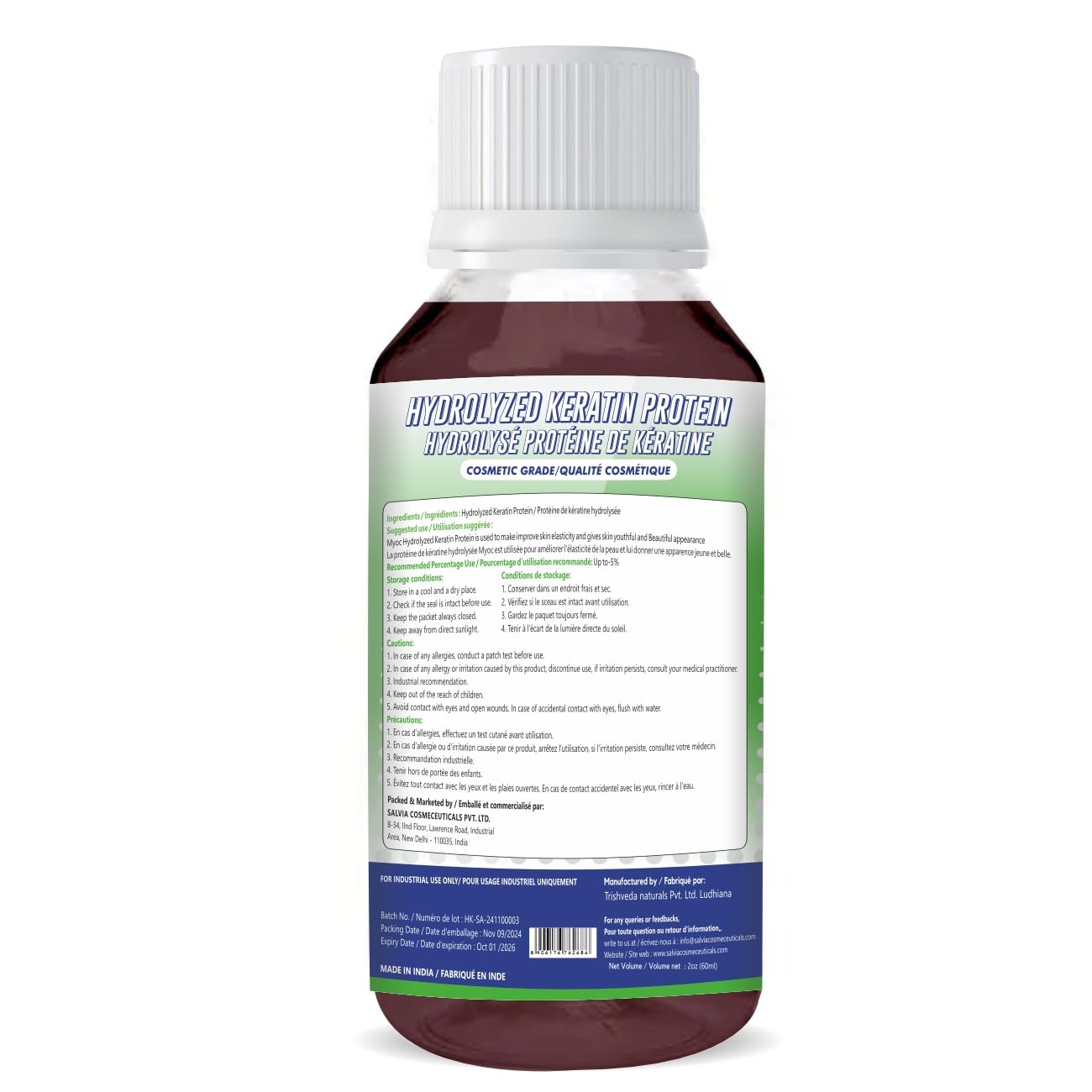 Myoc Hydrolyzed Keratin Protein label details