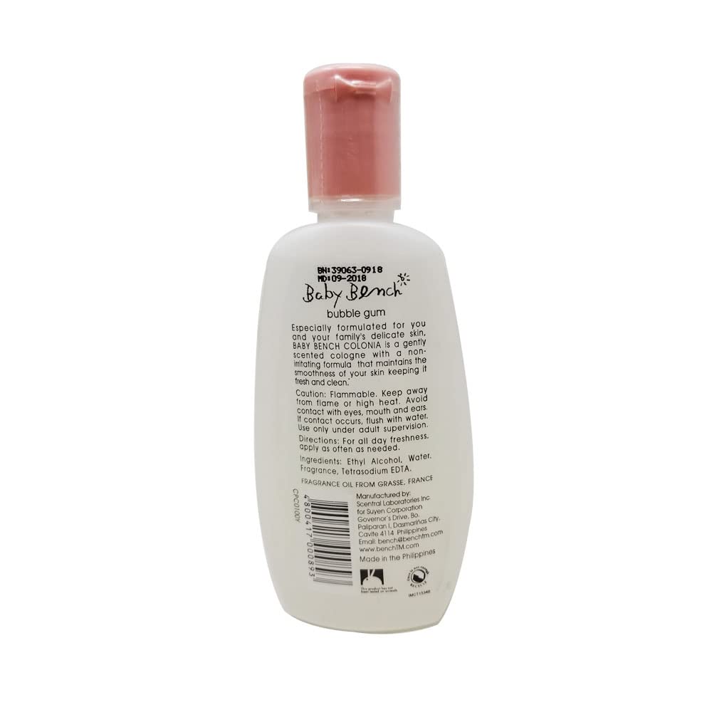Small size travel friendly bottle of sweet bubble gum scented cologne for delicate skin