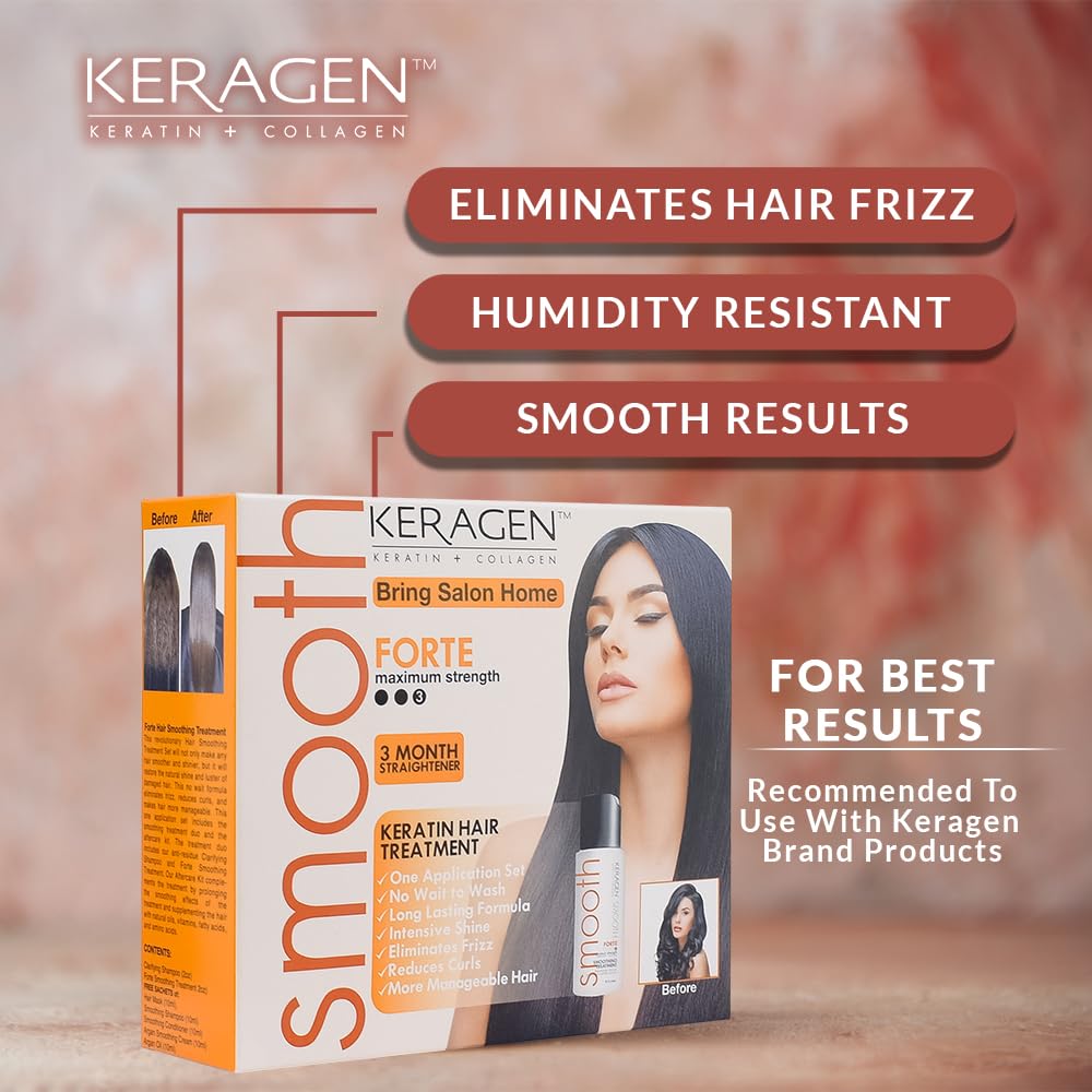 Keragen Forte treatment and clarifying shampoo bottles