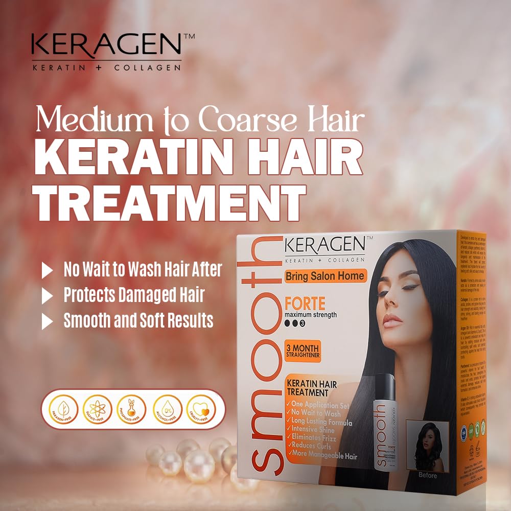 Authentic USA-imported Keragen keratin hair care kit
