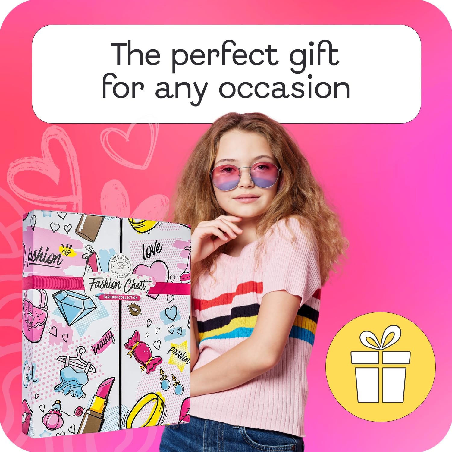 Authentic USA imported Scented Things fashion collection perfume gift box showing product volume and back labels.