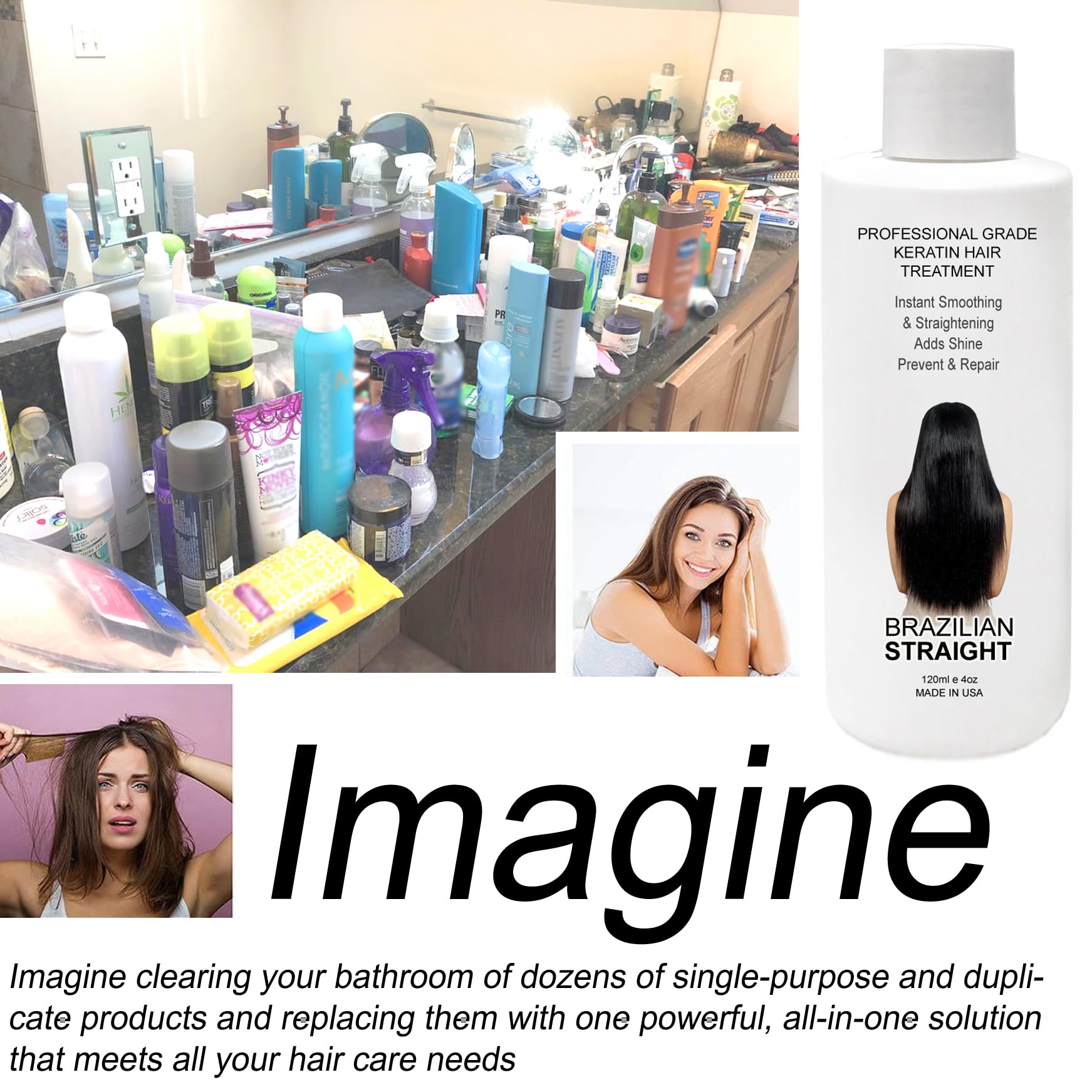 Brazilian Straight professional hair treatment kit packaging