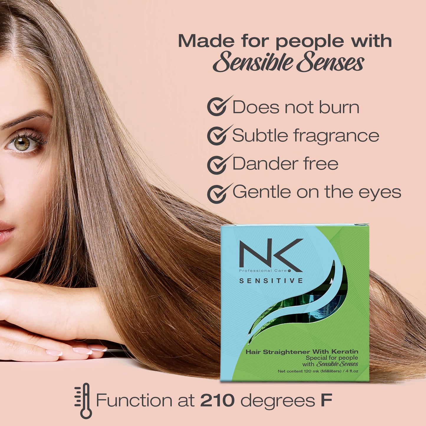 Back side of NK Professional Care formaldehyde free treatment box