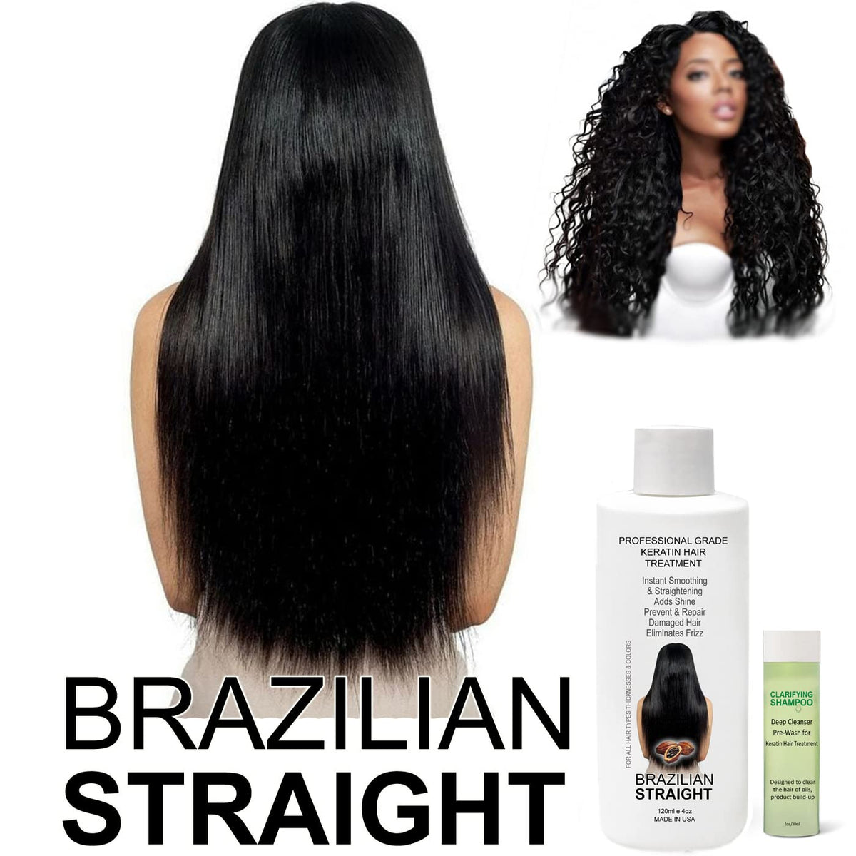 Brazilian Straight keratin smoothing system with argan oil