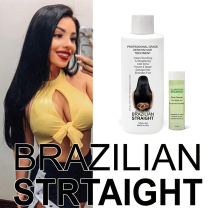 Close up of Brazilian Straight salon-quality hair care kit