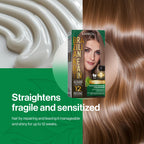 Professional hair transformation results using Kareol straightening kit