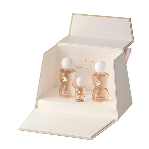 Imported Laverne Georgina Rodriguez luxury floral fruity fragrance set with hair mist and pocket perfume.