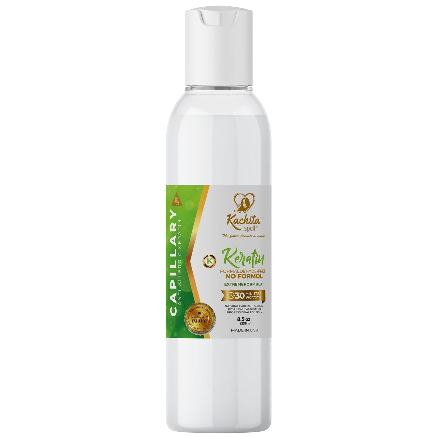 Professional smoothing keratin treatment bottle detail