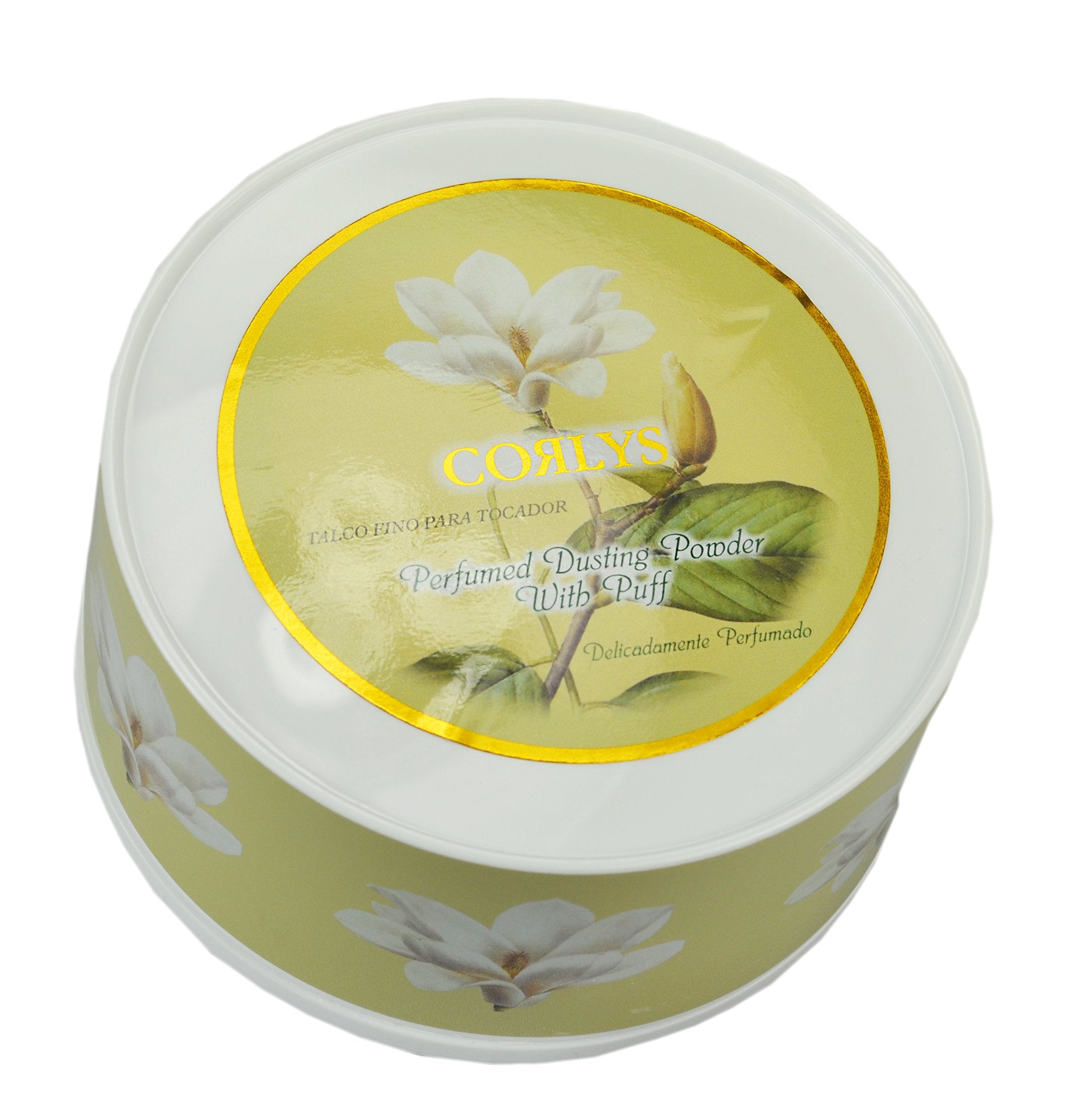 Corlys perfumed floral dusting powder 180 ml packaging for premium body care