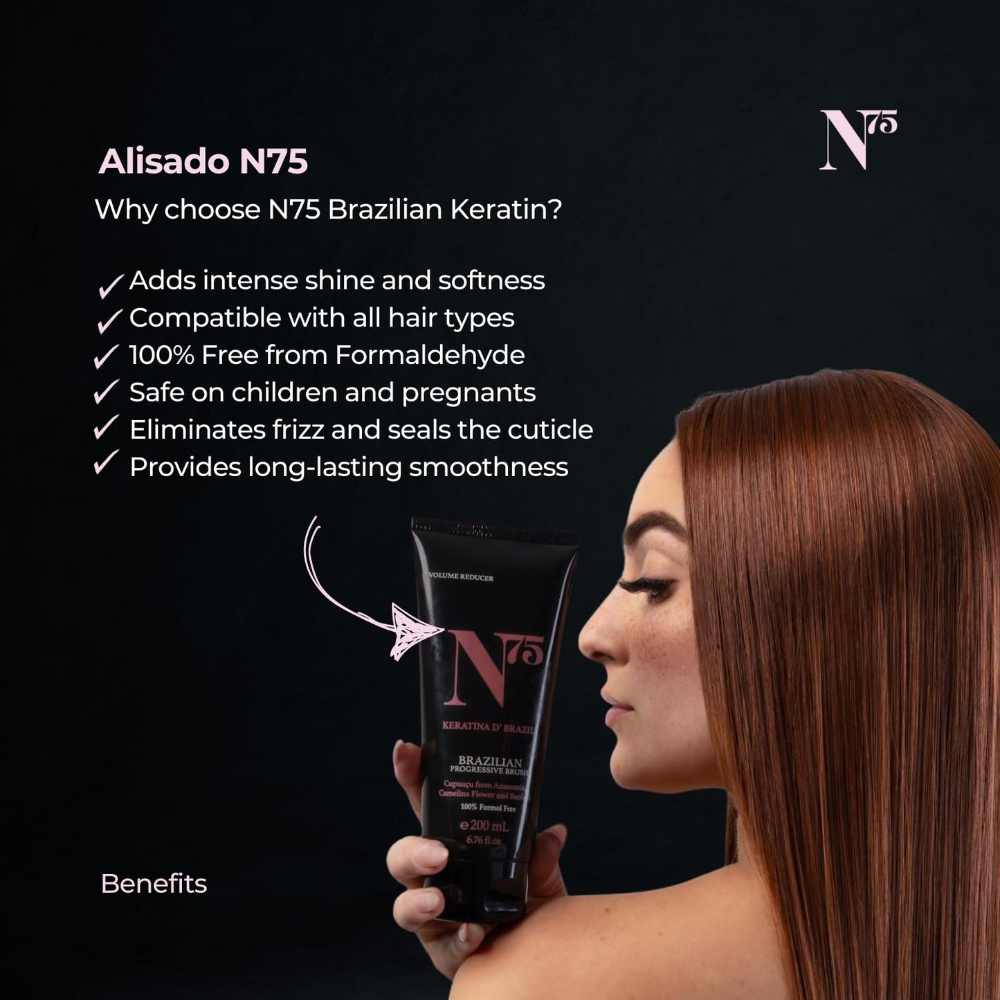 N75 keratin treatment for frizz control and hair repair