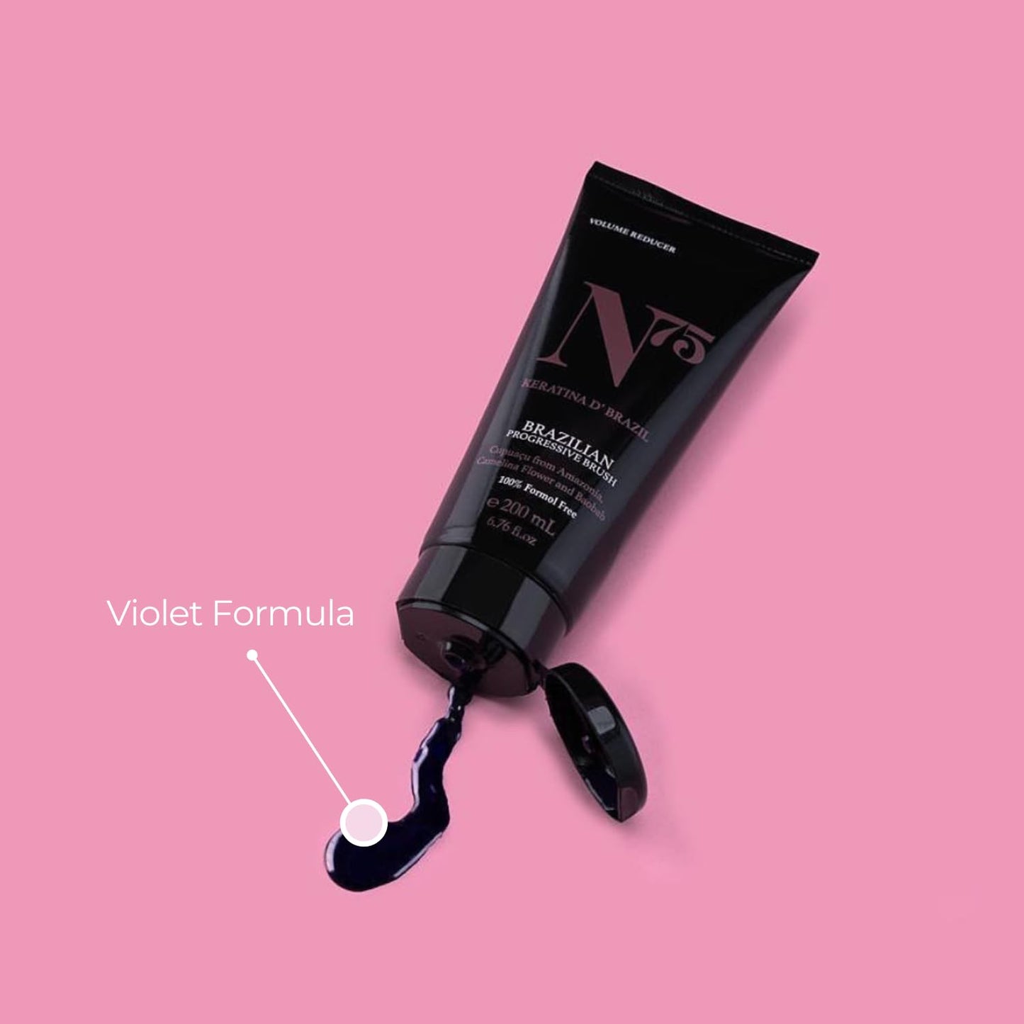 Close up of N75 Keratin Hair Smoothing Treatment packaging