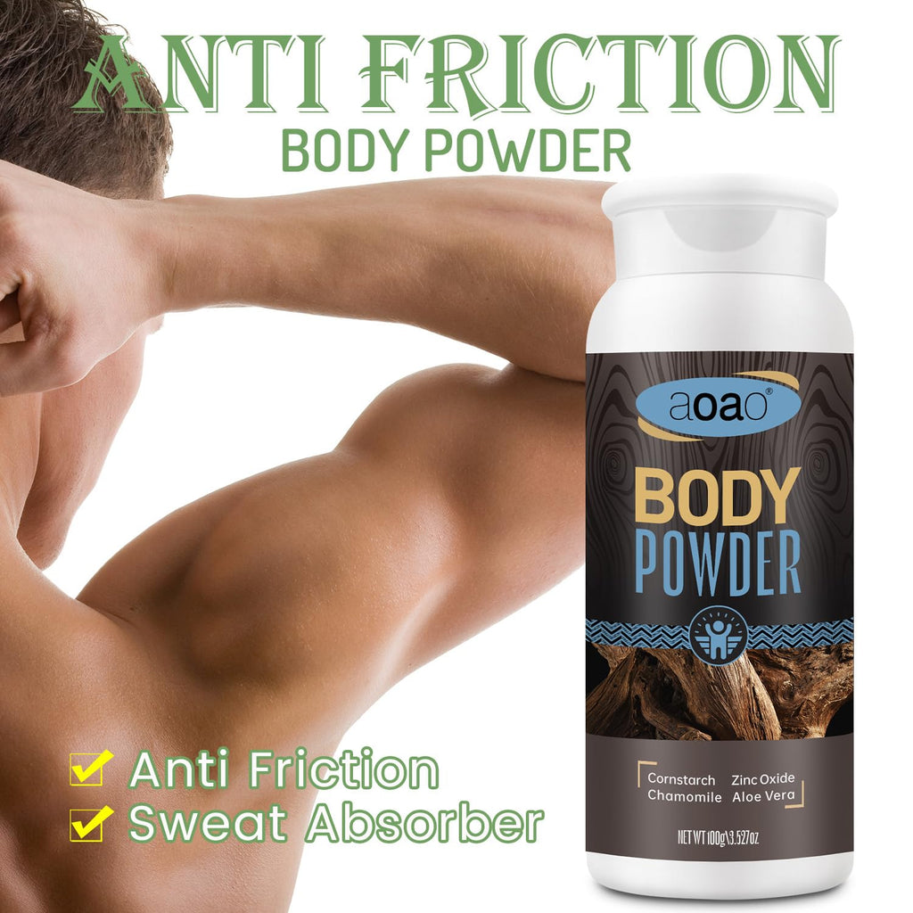 Sandalwood scented sweat absorb powder application for active men and women