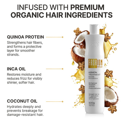 Formaldehyde-free keratin hair treatment professional bottle