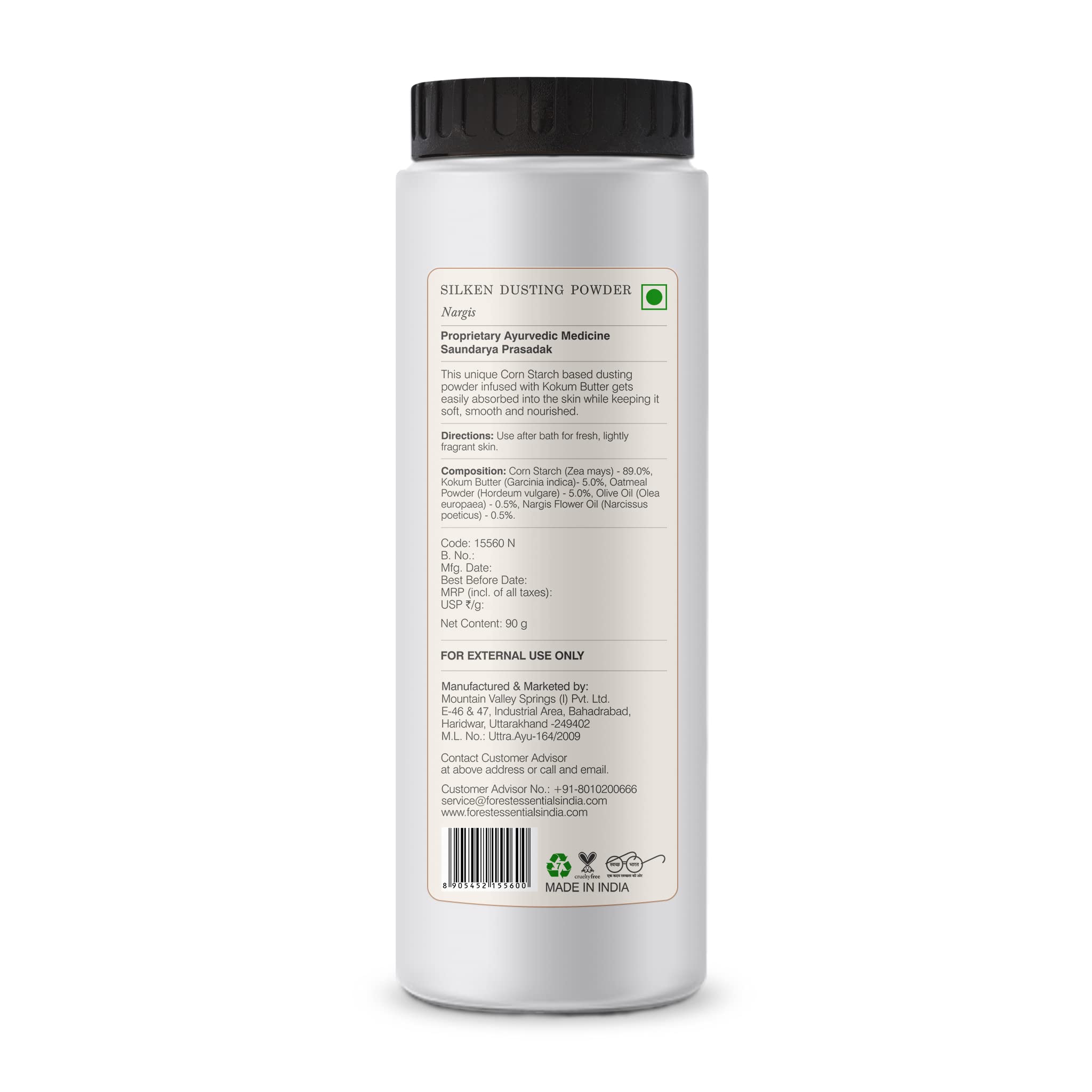Authentic Forest Essentials luxury floral dusting powder for soft and smooth skin finish