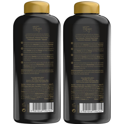 Maja Talco Perfumado body powder showing the secure cocktail shaker style perforated inner lid