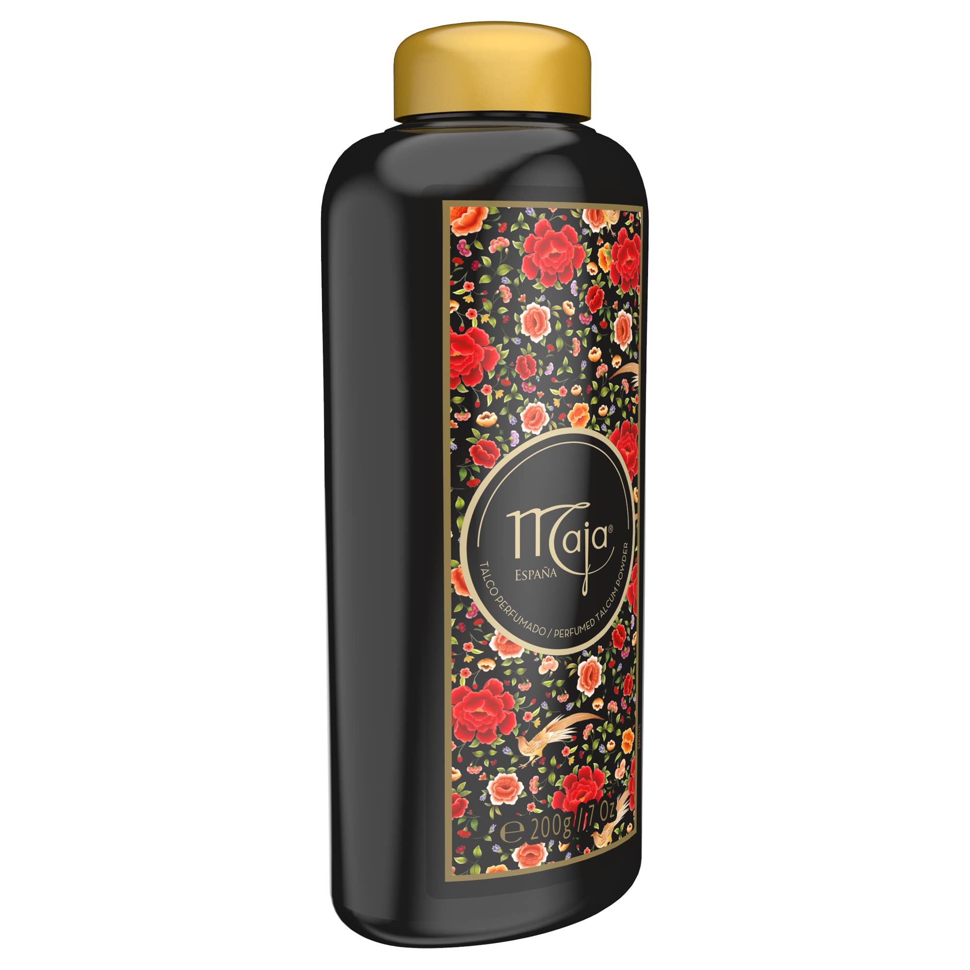 Twin pack of Maja imported scented talcum powder side by side for body care routines