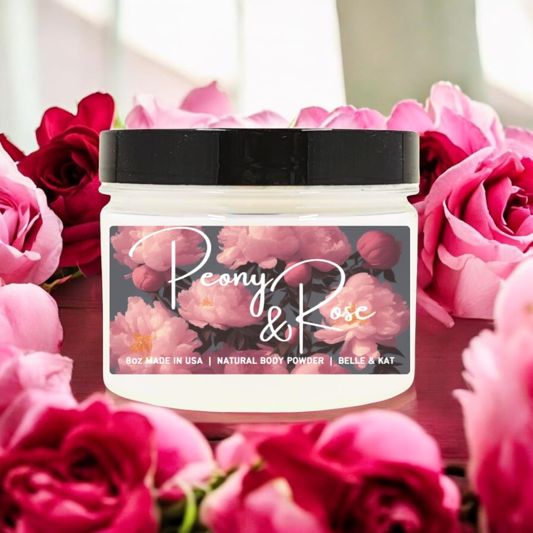 Authentic USA imported anti chafing floral perfume powder container highlighting the safe arrowroot starch formula.