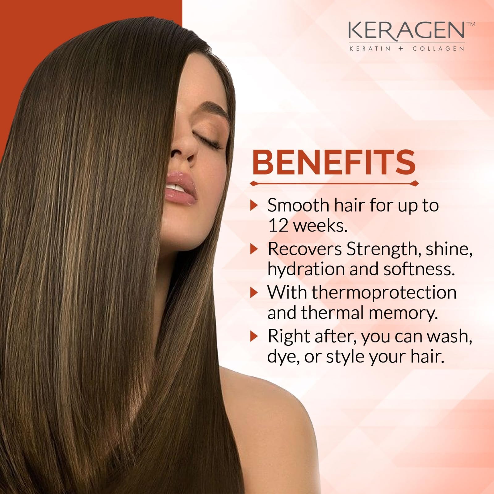 Keragen high-potency hair smoothing treatment branding