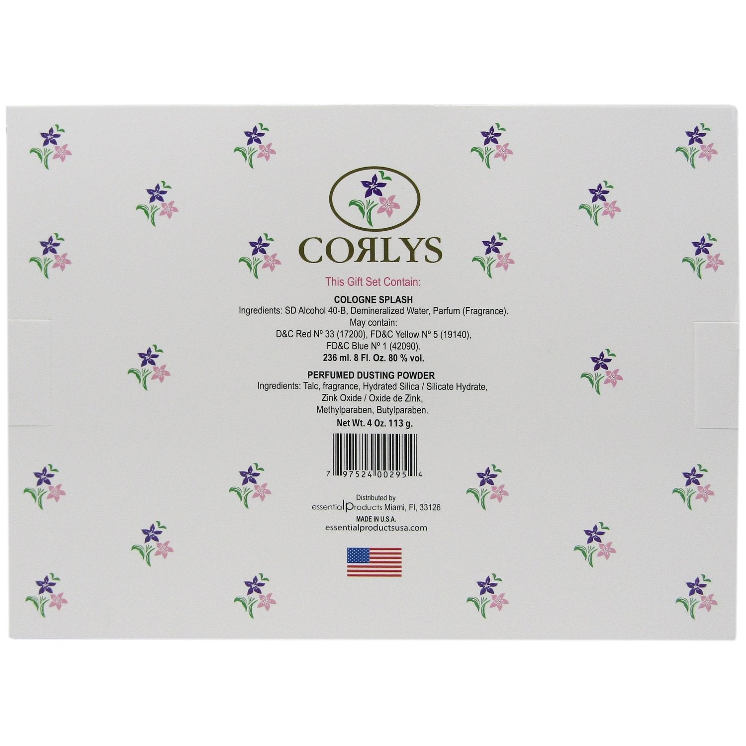 Alcohol free violet baby cologne liquid spray with matching body dusting powder puff