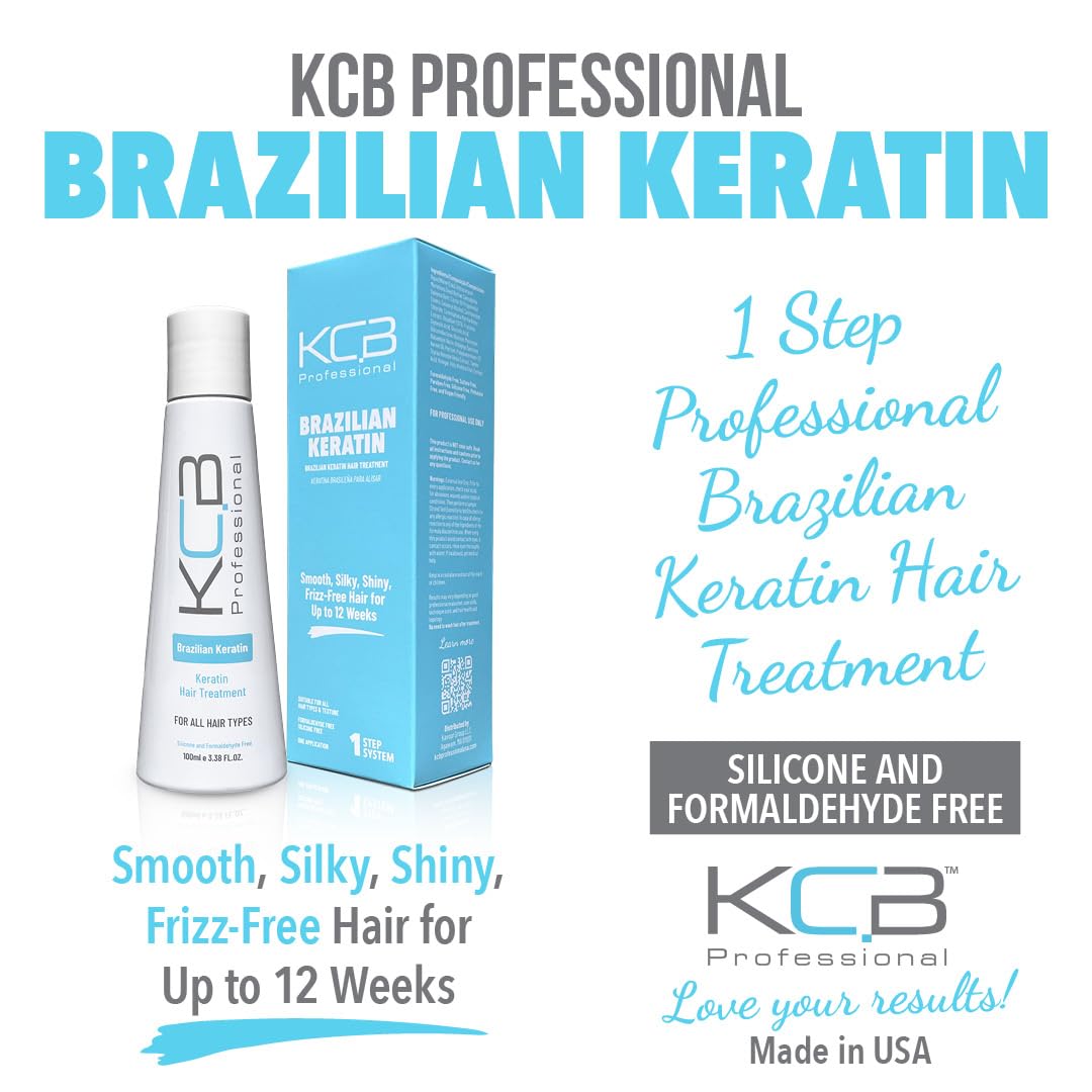 Back of KCB Professional keratin hair smoothing kit packaging