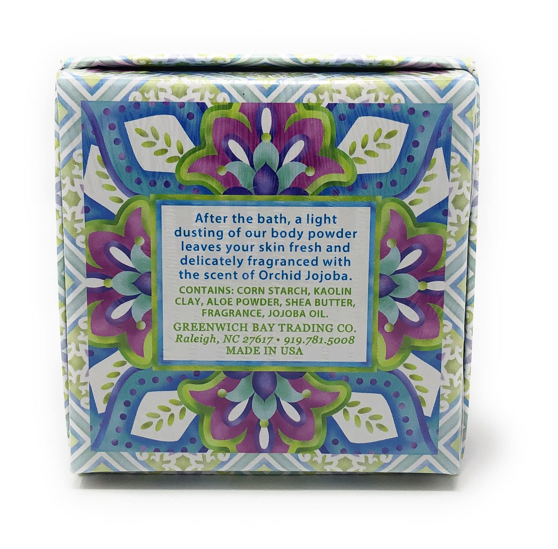 Greenwich Bay Trading Co Orchid Jojoba body powder with plush soft powder puff