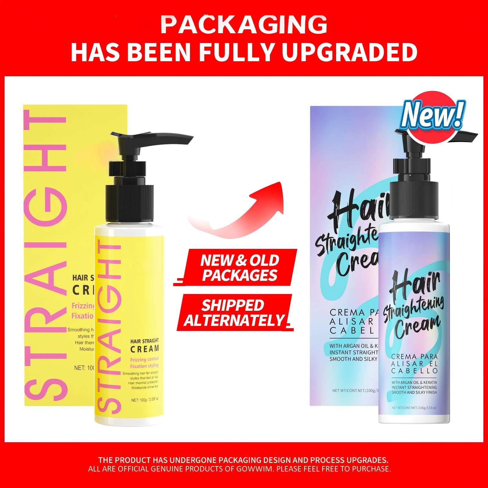 Gowwim Hair Straightener Cream 100 gram bottle
