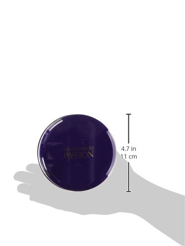 Luxury oriental floral scented body talc with application puff close up view