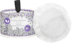 Woods of Windsor luxury lavender dusting powder container with the included plush body puff