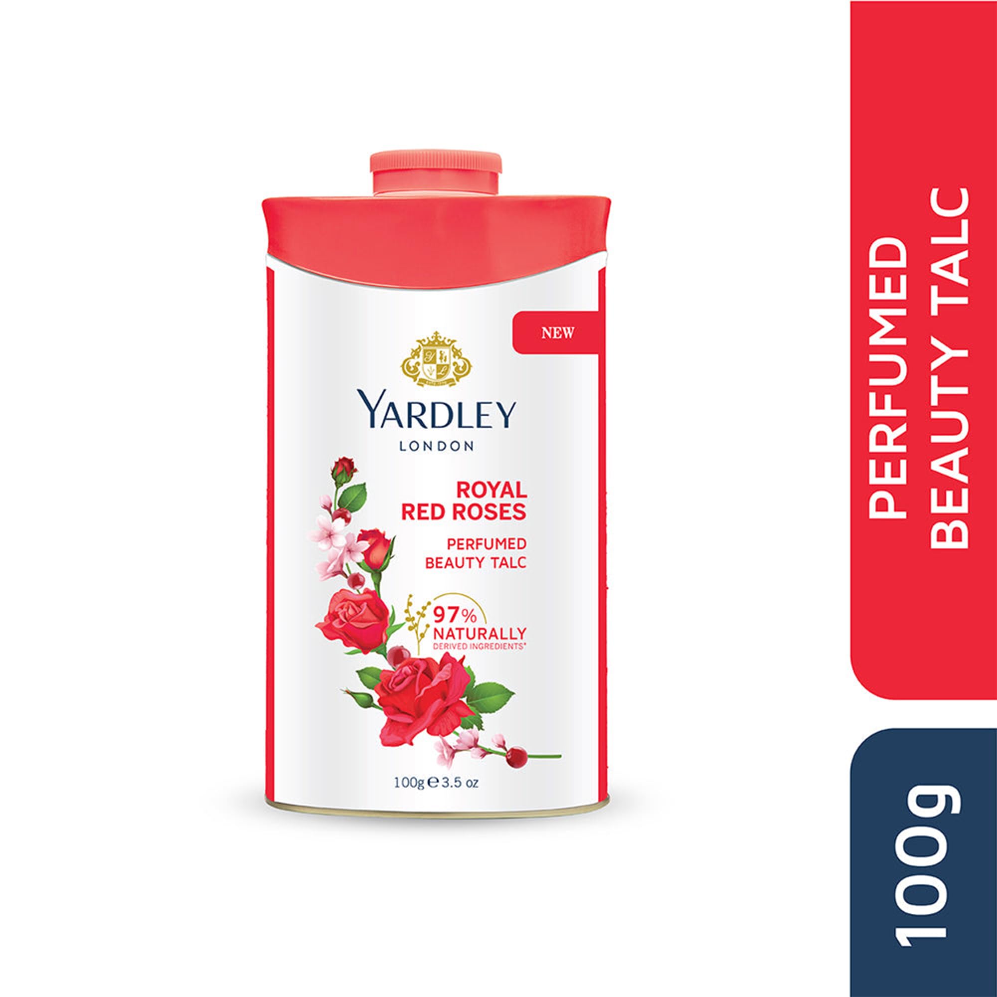 Yardley London luxury rose perfumed talcum powder for women premium personal care packaging